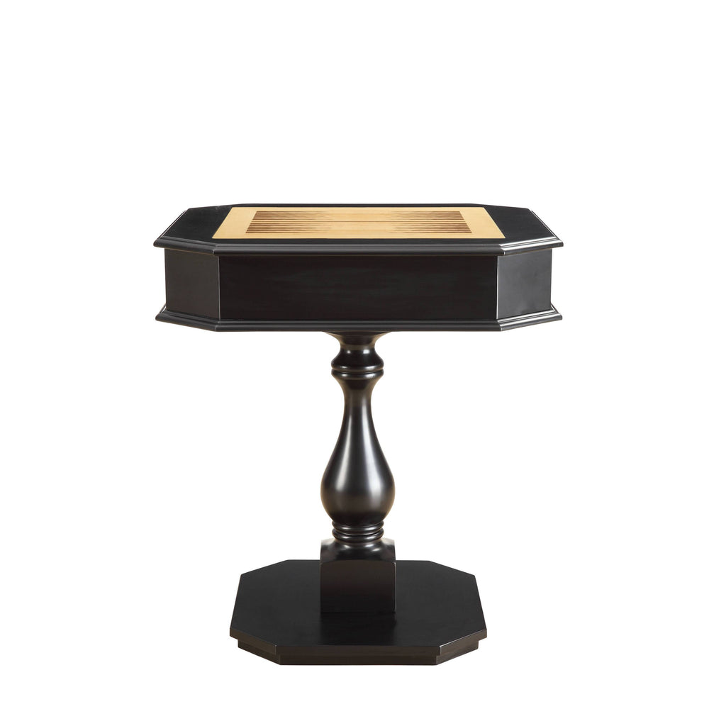 Bishop Black Finish Game Table (Game Board reversible, Chess Figure not included)