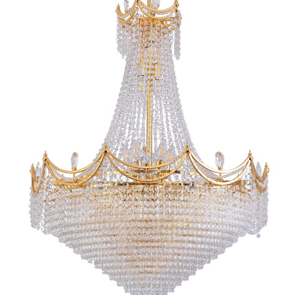 42 in in Luxurious CZAR K9 Crystal Single Tier Chandelier 22-LED Bulbs