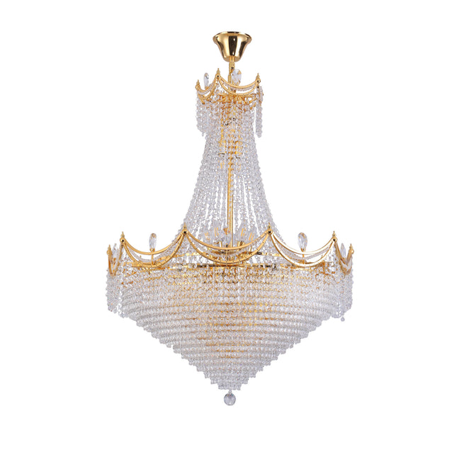 42 in in Luxurious CZAR K9 Crystal Single Tier Chandelier 22-LED Bulbs