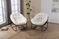 Outdoor Rattan Rocking Chair,Padded Cushion Rocker Recliner Chair Outdoor for Front Porch, Living Room, Patio, Garden, White