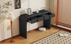 TREXM Modern Console Table with 2 Storage Drawers, Fluted Entryway Table with Rounded Silhouette for Hallway Living Room and Entryway (Black) - Eloy Royal