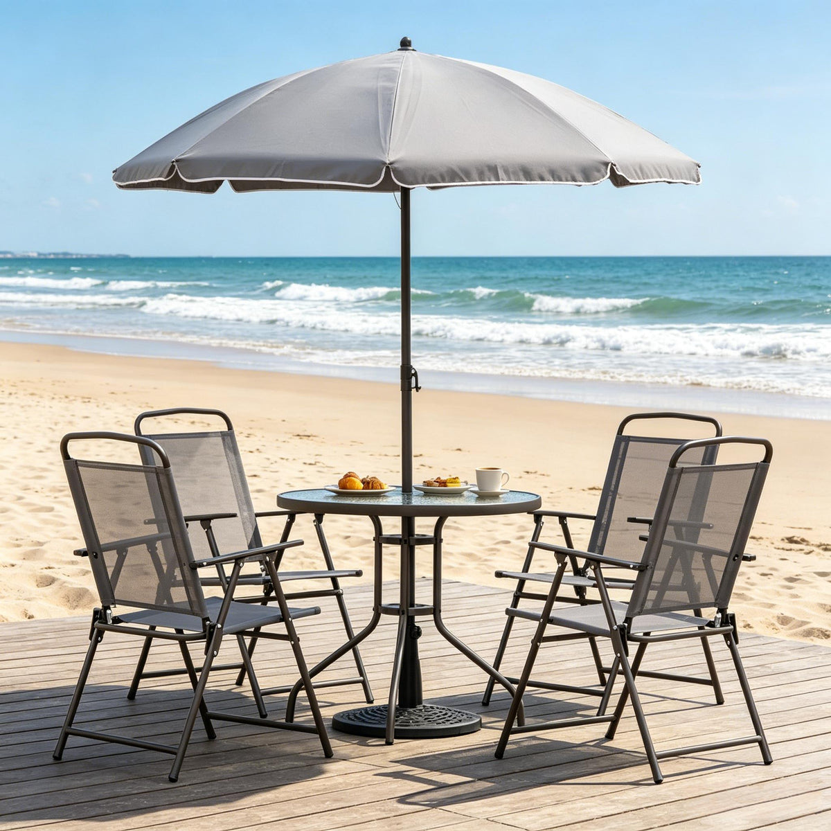 Outdoor Dining Furniture Set,6 Piece Outdoor Dining Furniture Set,Practical Outdoor Dining Furniture Set(Only includes 1pcs table,4pcs chairs,1pcs patio umbrella)