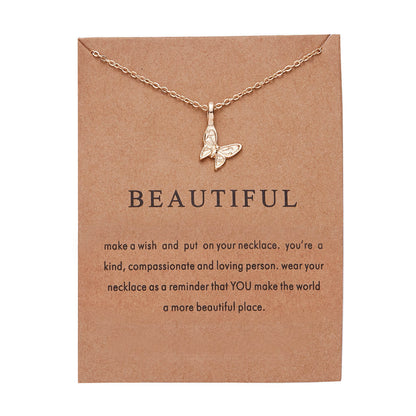 Paper Card Animal Necklace Series Pearl Balance Beam Hummingbird Necklace For Women