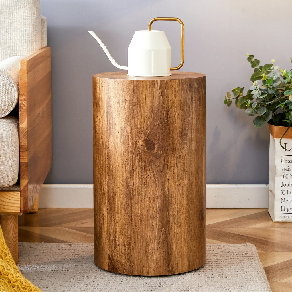 The cylindrical table with its patterned design can be easily integrated into a variety of interior styles, from coffee tables to small dining tables, workbenches or makeshift writing desks. - Eloy Royal