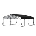 Black Heavy Duty Steel Carport 20 x 20 FT - All-Weather Shelter for Vehicles, Boats & Equipment - Reinforced Frame with Quick Assembly
