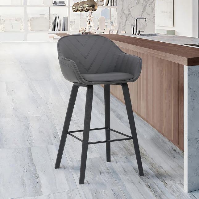 Romsen 26' Faux Leather and Wood Bar and Counter Height Stool