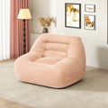 Corduroy Fabric Beanbag Couch for Living Room, Bedroom & Dorm, Cozy Fluffy Cloud Mini Couch,Pink