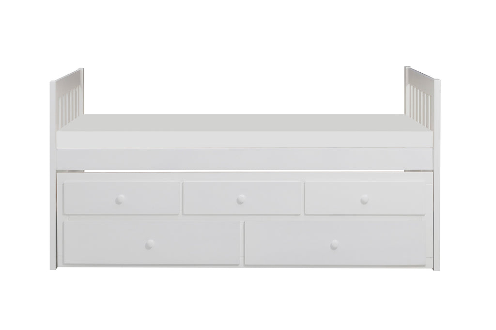 Bed Twin Twin/Twin Trundle Youth Engineered Wood Transitional White