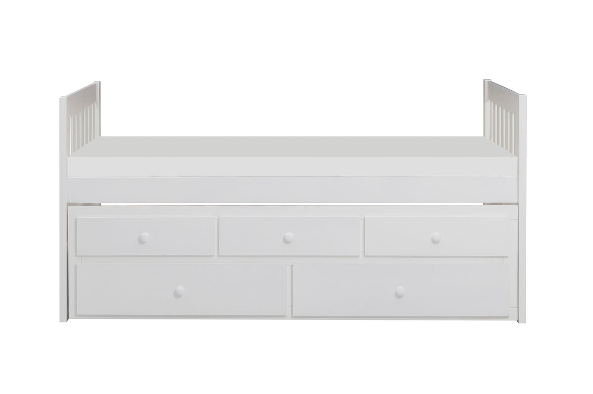 Bed Twin Twin/Twin Trundle Youth Engineered Wood Transitional White
