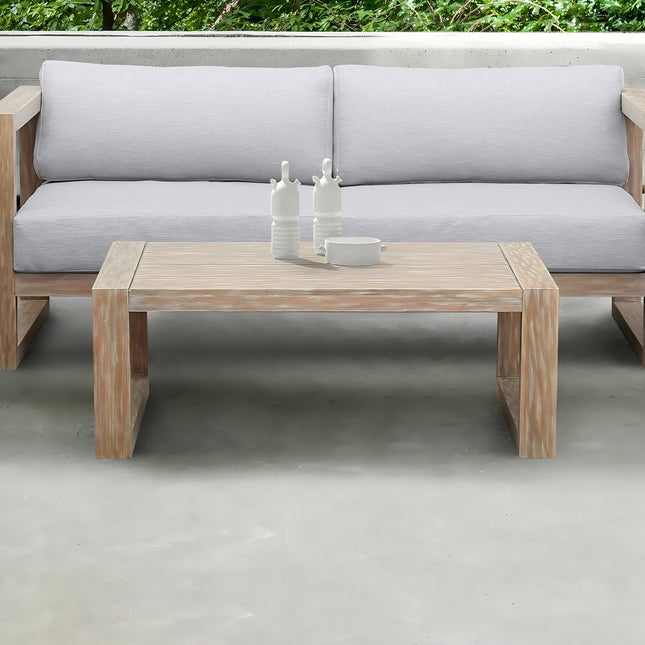 Adasai Outdoor Light Eucalyptus Wood Coffee Table