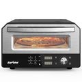 Pizza Oven Indoor Outdoor: Heats up to 750℉, Up to 12' Electric Countertop Pizza Maker with 6 Presets, Control Knob, Portable Pizza Cooker Warmer for Home, Camping, Pizza Stone, Pizza Peel