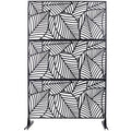 Outdoor & Indoor Privacy Screen Metal Privacy Screen 76' H×48' W, Freestanding Decorative Privacy Screen for Deck Balcony Patio, Privacy Fence Panels for Outside Lawn Garden PS111 BLACK