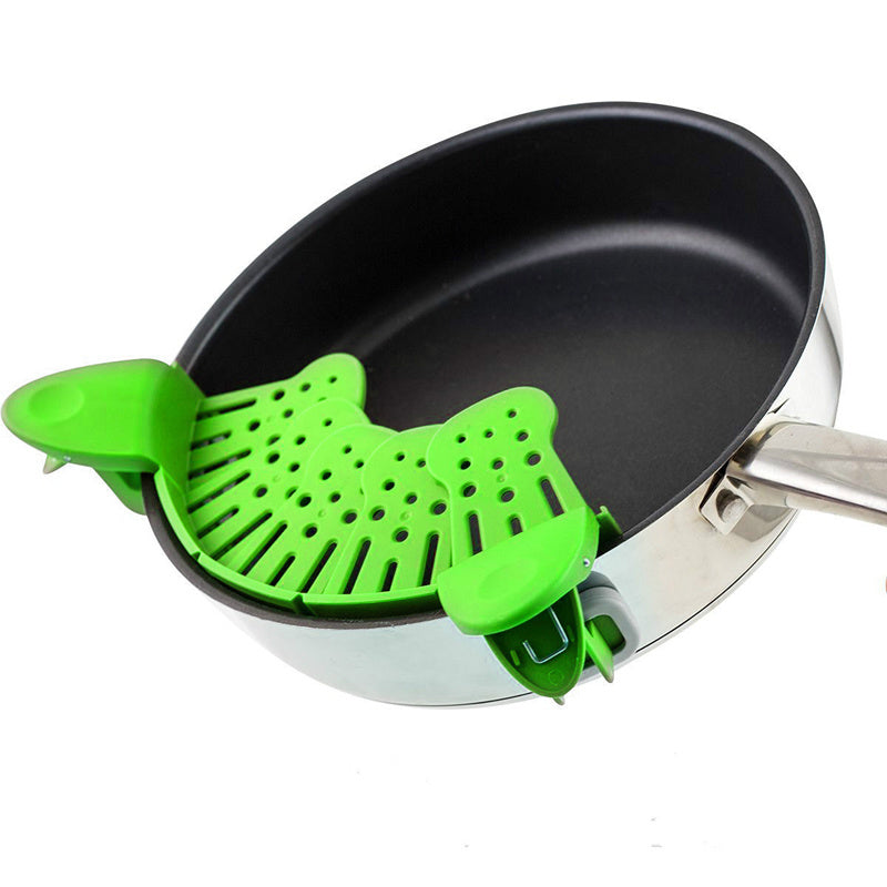 Universal Silicone Clip-on Pan Pot Strainer Anti-spill Pasta Pot Strainer Food Grade Rice Fruit Colander Strainer Kitchen Gadgets - Eloy Royal