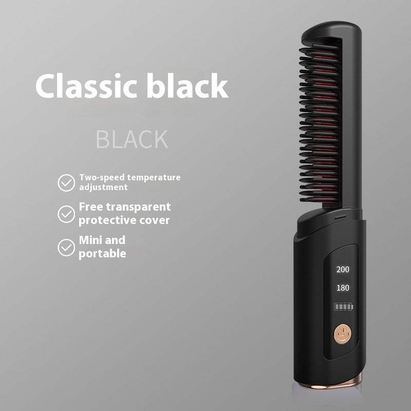 Negative Ion Straight Comb Does Not Hurt Hair Quality Wireless USB Charging