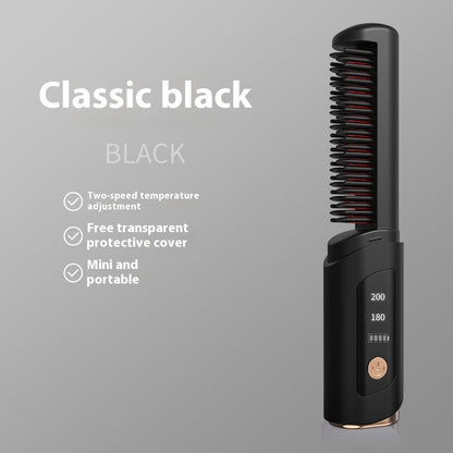 Negative Ion Straight Comb Does Not Hurt Hair Quality Wireless USB Charging