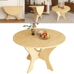 43 in Folding Dining Table for Small Spaces, MDF Table with Wild Oak Veneer, Space Saving Foldable Kitchen Table for Indoor and Outdoor Use - Eloy Royal