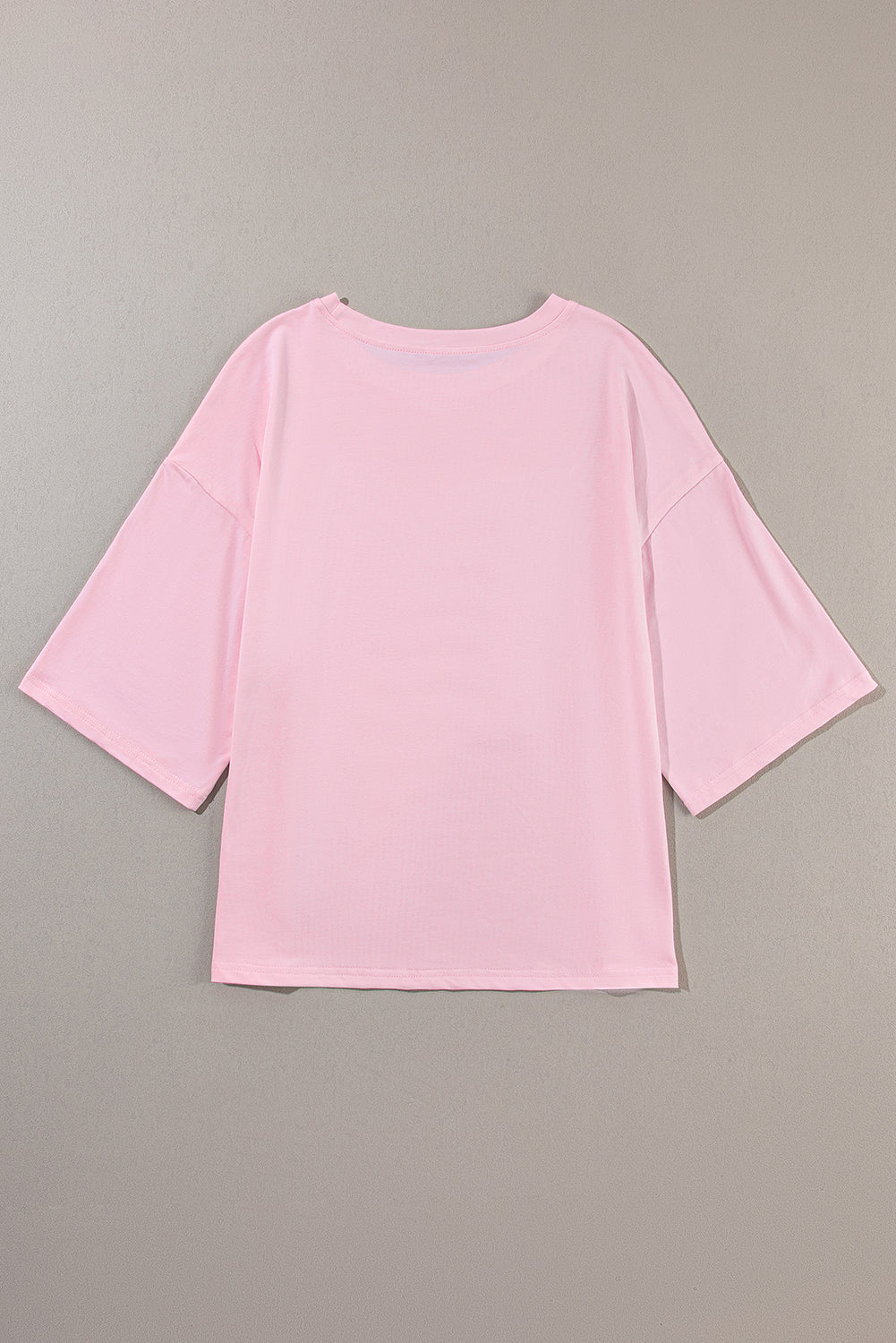 Light Pink Colorblock Star Patched Half Sleeve Oversized Tee - Eloy Royal