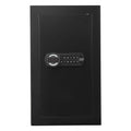 Wall Safe, 3-Tier Hidden Wall Mounted Safe with Password & Key, Q235 Cold-Rolled Steel In-Wall Box with LED Lighting, 2 Adjustable Shelves & 5 Key Holders for Money, Jewelry, Passport, Black