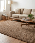 Merino Coffee Shaggy Rug 7.5x9.5, Modern & Soft 89*113 inch