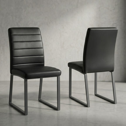 2-Pack - Premium PU office/dining chairs with high-density foam, sturdy iron legs (spray paint), multiple colors. Easy assembly