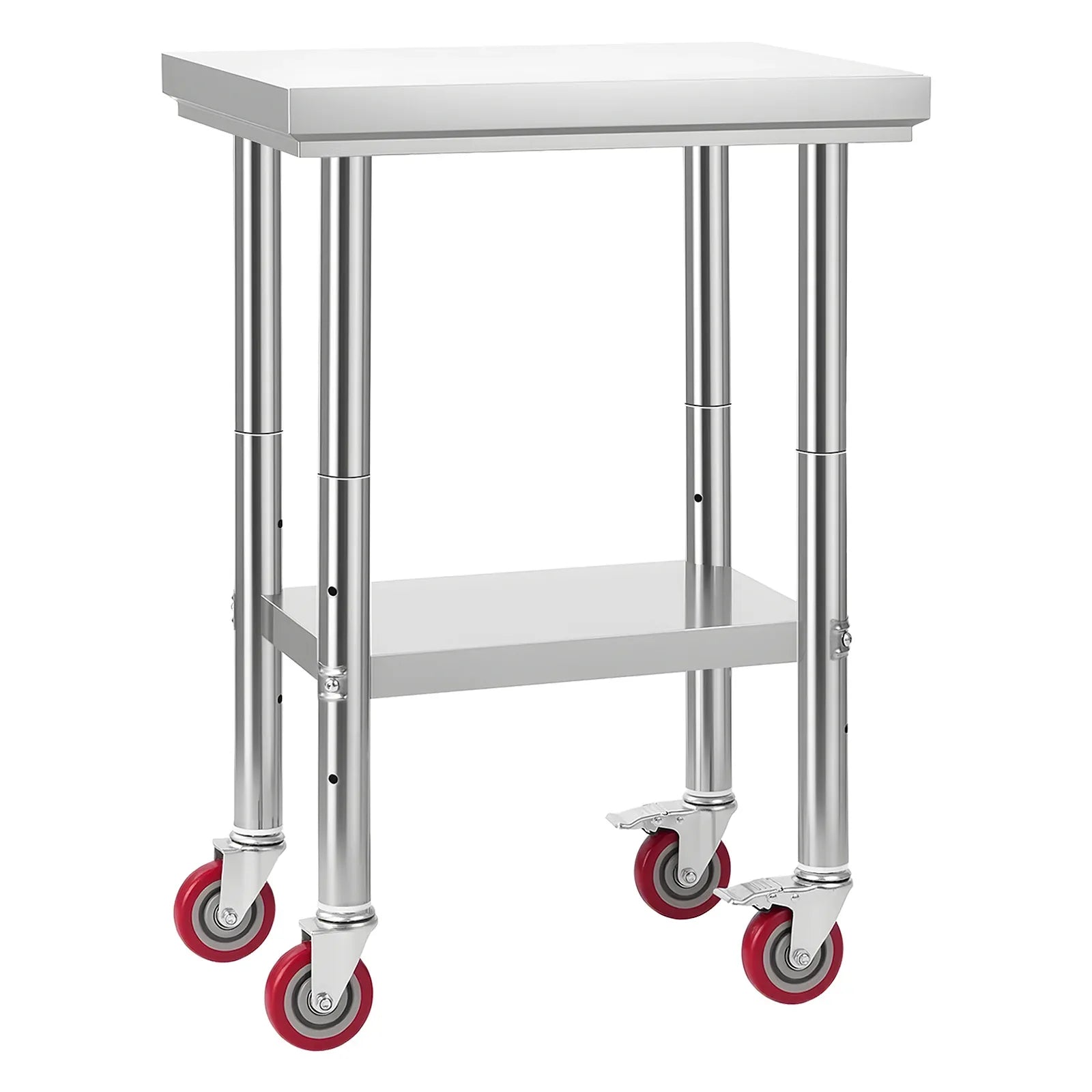 Stainless Steel Table, 24 x 18 Inches Food Prep Worktable with Wheels, Kitchen Prep Table with Adjustable Undershelf Workstations for Commercial Kitchen, Restaurant, Hotel and Garage, Outdoor - Eloy Royal
