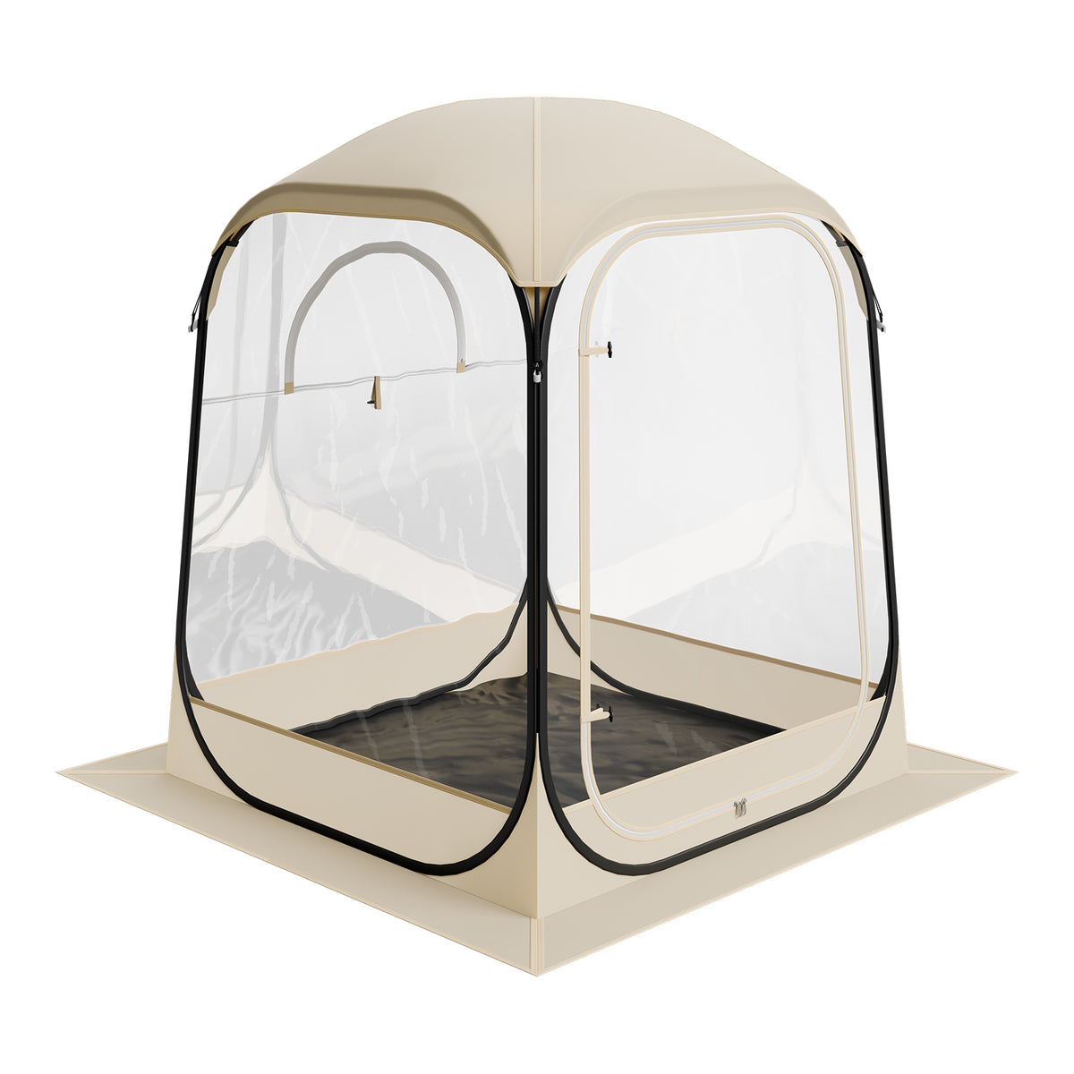 Pop up Sports Tent, 50x50 in Clear Bubble Tent for 1 Person, Waterproof Outdoor Pod with Floor Mat & Top Cover, Garden Igloo Dome Tents Camping Shelter for Events Fishing Cheering