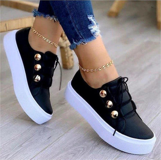 Lace-up Flats Sneakers Women Rivet Casual Shoes - Eloy Royal