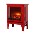 18 inch Freestanding Electric Fireplace Stove heater with 3D Flame effect,Classic Red