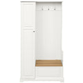 Stylish Design Hall Tree with Flip-Up Bench, Minimalist Hallway Shoe Cabinet with Adjustable Shelves, Multifunctional Furniture with Hanging Hooks for Entryways, Mudroom, White