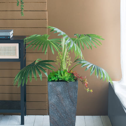 9.4x9.4x18.1' Cement Planter Large, Indoor Outdoor Garden Functional  Decor
