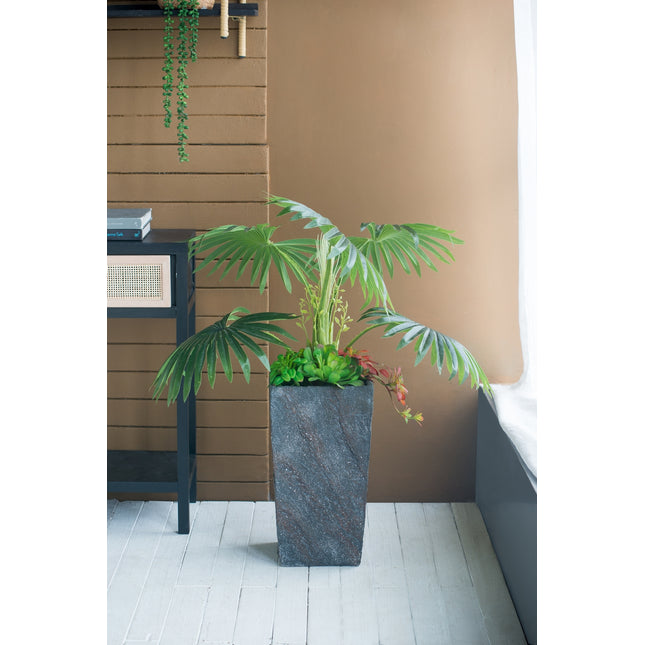 9.4x9.4x18.1' Cement Planter Large, Indoor Outdoor Garden Functional  Decor