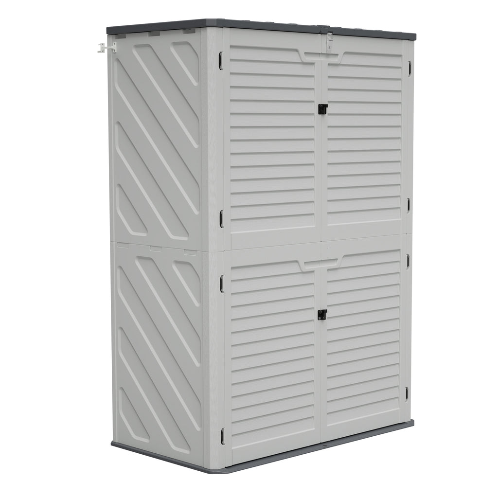 Rust Proof Resin Garden Equipment Storage with Partitions - Weatherproof, Spacious, UV Resistant Material
