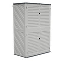 Rust Proof Resin Garden Equipment Storage with Partitions - Weatherproof, Spacious, UV Resistant Material