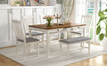 Tarascon 6-Piece Mid-Century Dining Set with Drawer and Bench, Buttermilk