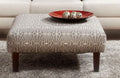 Contemporary style Square Upholstery Ottoman Triangle Pattern With High Density Foam Cushion Neutral Finish