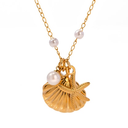 Fashionable All-match Starfish Shell Necklace