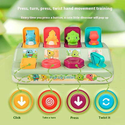 Children's Peekaboo Early Childhood Education Press Exercise Finger Puzzle Dinosaur Storage Box Toy