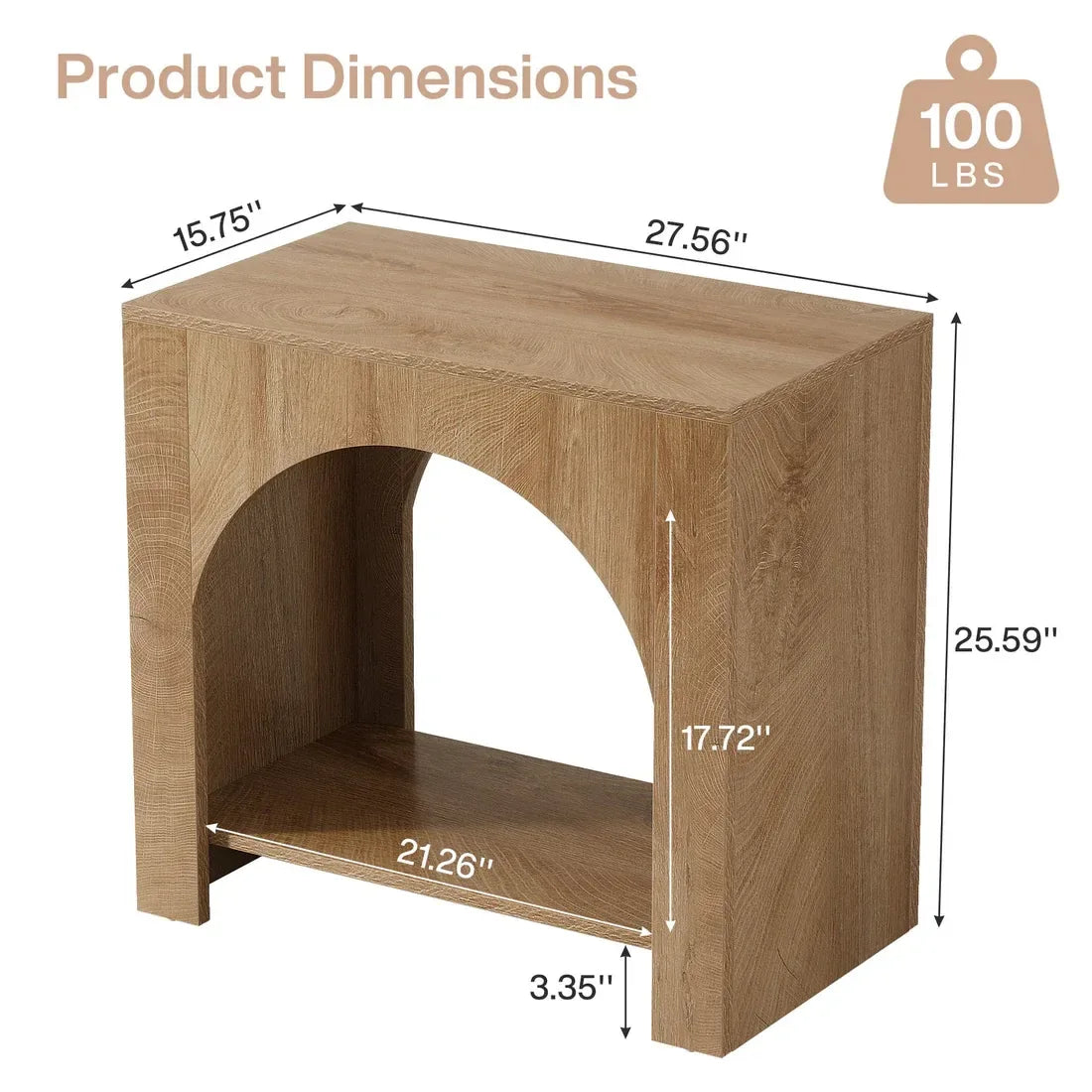 2 Tier Bedside Table,Classic End Table,Square Side Table - Eloy Royal