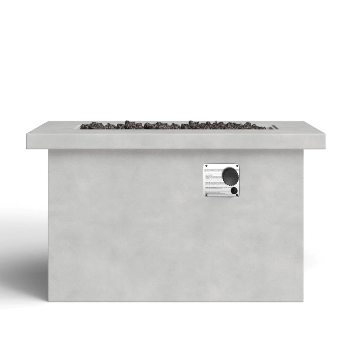 Modern Outdoor Concrete Fire Pit Table 24'' H - Gray - Propane/Natural Gas - Weather Resistant