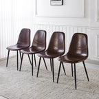 PVC Dining CHAIR 4PCS BROWN