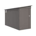 4 x 9 FT Lean to Shed with Windows, Metal Garden Shed Tool House with Sloping Roof with 2 Vents and 1 Side Open Door, Outdoor Storage Shed Waterproof for Backyard, Garden, Patio, Gray