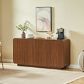 64' Buffet Sideboard Cabinet with Storage,Modern Vertical Fluted Entryway Cabinet, Waterproof & Scratch Resistant Storage Sideboard Cabinet, Ideal for Living Room, Kitchen, Dining Room,Walnut