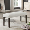 Sorlen Contemporary Gray Upholstered Dining Bench with Walnut Wood Finish