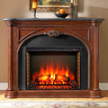 33 inch electric fireplace insert, ultra thin heater with log set & realistic flame, remote control with timer, overheating protection(Only the fireplace)