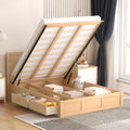 Oakes Wood Platform Bed with Storage Drawers, Wood Tone, Full