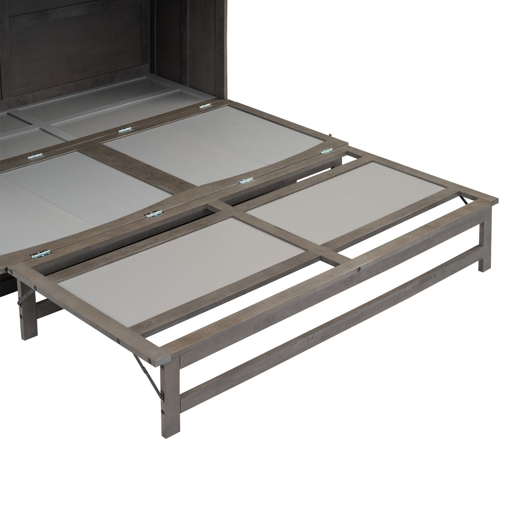 Queen Size Murphy Bed with Built-In Charging Station  Antique Grey