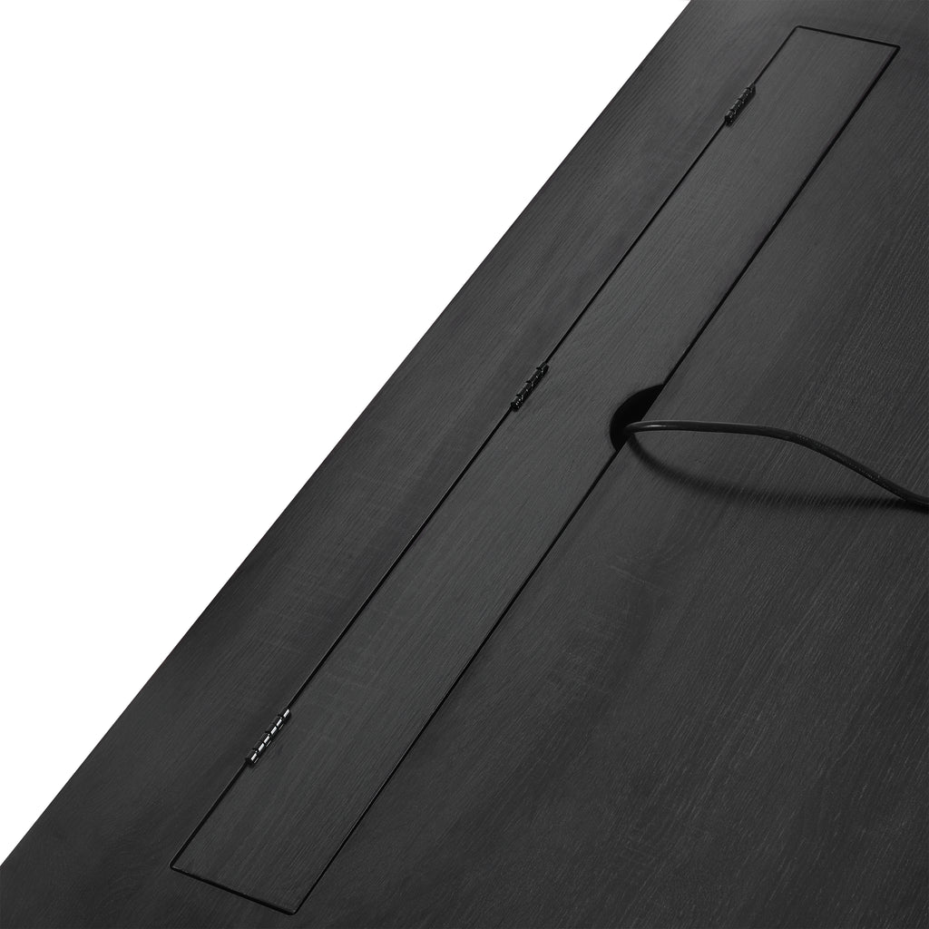 Sheridan Metal-Trim Executive Desk, Black and Gold, 70 in