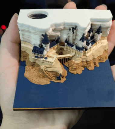 3D Paper Sculpture Model Of Castle