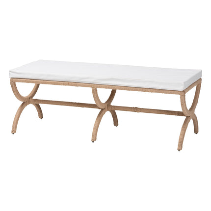 Japandi Natural Jute Accent Bench