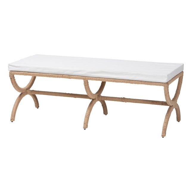 Japandi Natural Jute Accent Bench